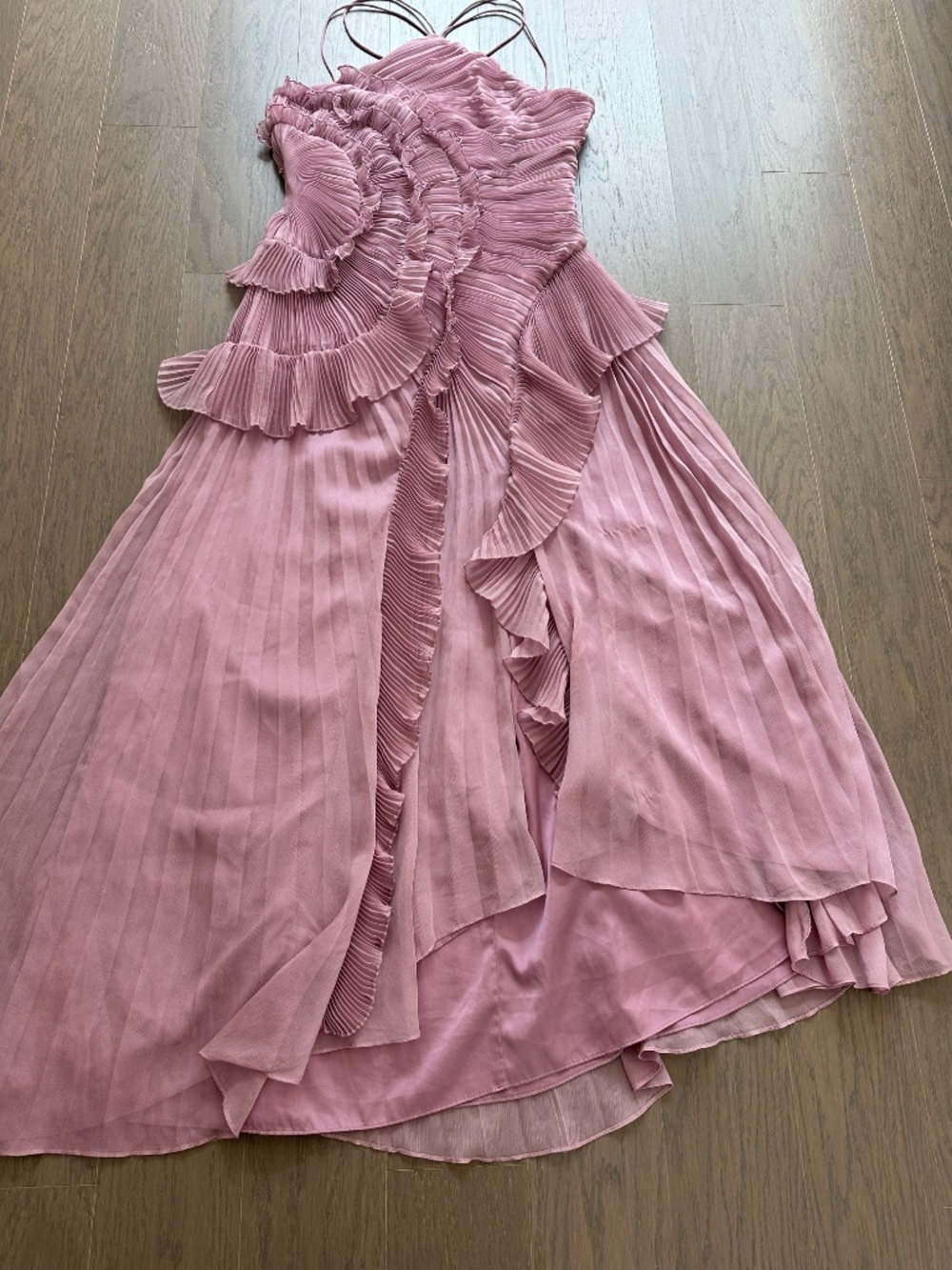 Amur Lorelie Lavender Ruffle Gown Dress Water Hyacinth Purple - Size 10 - Picture 5 of 13